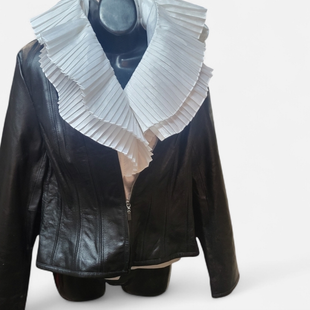 Moda International Black Leather Jacket